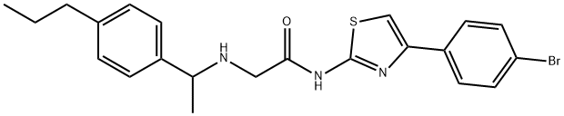 Acetamide, N-[4-(4-bromophenyl)-2-thiazolyl]-2-[[1-(4-propylphenyl)ethyl]amino]- 结构式