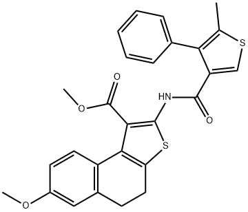 methyl 7-methoxy-2-(5-methyl-4-phenylthiophene-3-carboxamido)-4,5-dihydronaphtho[2,1-b]thiophene-1-carboxylate Struktur