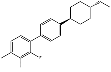 1,1'-Biphenyl, 4'-(trans-4-ethylcyclohexyl)-2,3-difluoro-4-methyl- Struktur