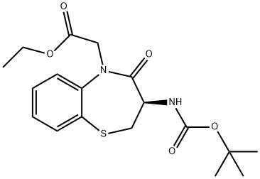 1,5-Benzothiazepine-5(2H)-acetic acid, 3-[[(1,1-dimethylethoxy)carbonyl]amino]-3,4-dihydro-4-oxo-, ethyl ester, (3R)-