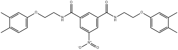 1-N,3-N-bis[2-(3,4-dimethylphenoxy)ethyl]-5-nitrobenzene-1,3-dicarboxamide Structure