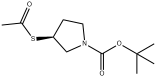 1-Pyrrolidinecarboxylic acid, 3-(acetylthio)-, 1,1-dimethylethyl ester, (3S)- Structure