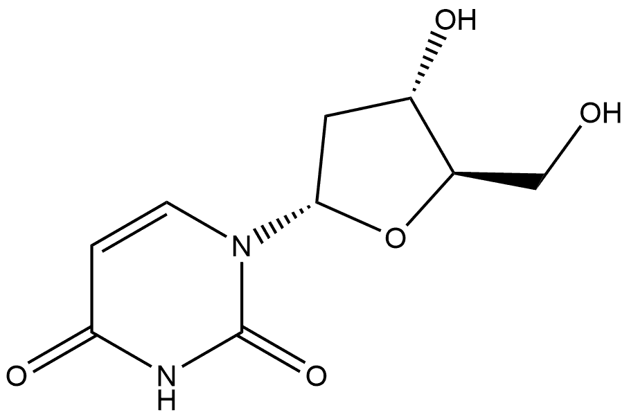 2,4(1H,3H)-Pyrimidinedione, 1-(2-deoxy-α-D-erythro-pentofuranosyl)- Structure