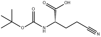 Butanoic acid, 4-cyano-2-[[(1,1-dimethylethoxy)carbonyl]amino]-, (2S)- Struktur