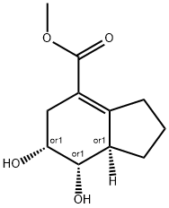 1H-Indene-4-carboxylic acid, 2,3,5,6,7,7a-hexahydro-6,7-dihydroxy-, methyl ester, (6R,7S,7aR)-rel- (9CI) 结构式