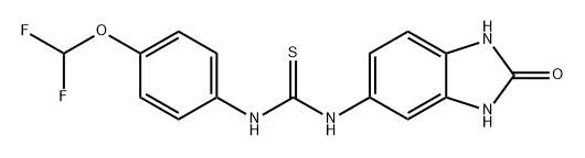 Thiourea, N'-[4-(difluoromethoxy)phenyl]-N-(2,3-dihydro-2-oxo-1H-benzimidazol-5-yl)- Structure