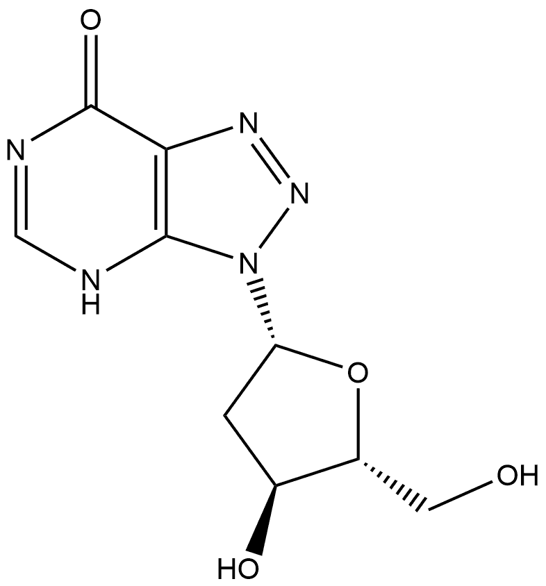 7H-1,2,3-Triazolo[4,5-d]pyrimidin-7-one, 3-(2-deoxy-β-D-erythro-pentofuranosyl)-3,4-dihydro- (9CI) Structure