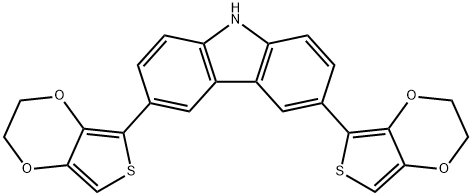 3,6-双[2,3-二氢噻吩并[3,4-B] -1,4-二英-5-基]-9H-咔唑 结构式