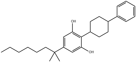 1,3-Benzenediol, 5-(1,1-dimethylheptyl)-2-(4-phenylcyclohexyl)- Struktur