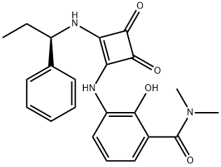 Benzamide, 3-[[3,4-dioxo-2-[[(1R)-1-phenylpropyl]amino]-1-cyclobuten-1-yl]amino]-2-hydroxy-N,N-dimethyl- 结构式