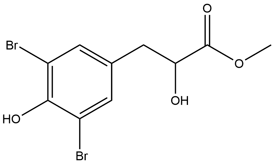 3-(3,5-二溴-4-羟基苯基)-2-羟基丙酸甲酯 结构式