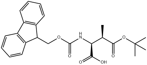 (2S,3R)-4-(tert-butoxy)-2-({[(9H-fluoren-9-yl)metho
xy]carbonyl}amino)-3-methyl-4-oxobutanoic acid 结构式