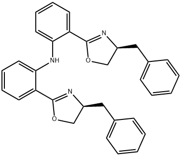 双(2-((S)-4-苄基-4,5-二氢-2-恶唑)苯基)胺,485394-19-2,结构式