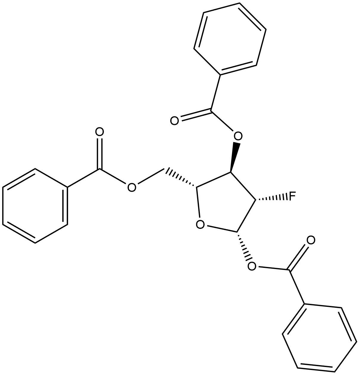 β-D-Arabinofuranose, 2-deoxy-2-fluoro-, 1,3,5-tribenzoate Structure