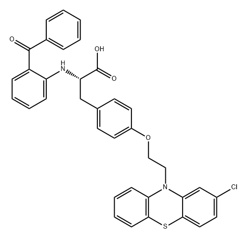 L-Tyrosine, N-(2-benzoylphenyl)-O-[2-(2-chloro-10H-phenothiazin-10-yl)ethyl]- Struktur