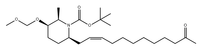 1-Piperidinecarboxylic acid, 3-(methoxymethoxy)-2-methyl-6-[(2Z)-11-oxo-2-dodecen-1-yl]-, 1,1-dimethylethyl ester, (2R,3R,6R)- Structure
