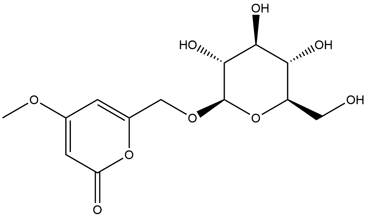 6-[(β-D-Glucopyranosyloxy)methyl]-4-methoxy-2H-pyran-2-one Structure