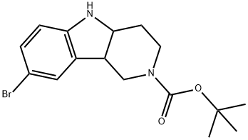 2H-Pyrido[4,3-b]indole-2-carboxylic acid, 8-bromo-1,3,4,4a,5,9b-hexahydro-, 1,1-dimethylethyl ester Structure