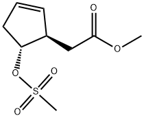 2-Cyclopentene-1-acetic acid, 5-[(methylsulfonyl)oxy]-, methyl ester, (1R-trans)- (9CI) Structure