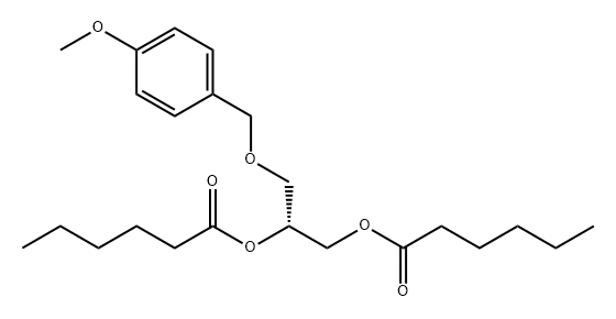 Hexanoic acid, (1R)-1-[[(4-methoxyphenyl)methoxy]methyl]-1,2-ethanediyl ester (9CI) Structure