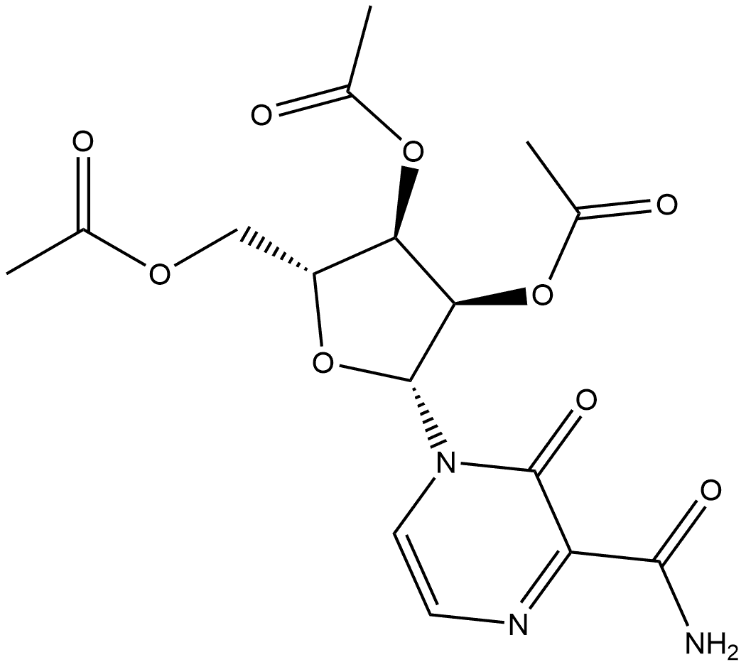 PyrazinecarboxaMide, 3,4-dihydro-3-oxo-4-(2,3,5-tri-O-acetyl-β-D-ribofuranosyl)- (9CI) Structure