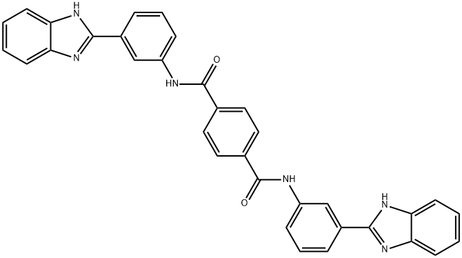 [3-(1H-ベンゾイミダゾール-2-イル)フェニルイミノ][4-[[3-(1H-ベンゾイミダゾール-2-イル)フェニル]カルバモイル]フェニル]オキソメタニウム 化学構造式