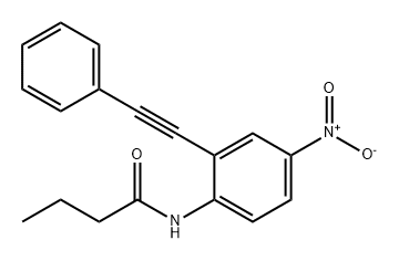 Butanamide, N-[4-nitro-2-(2-phenylethynyl)phenyl]- Structure