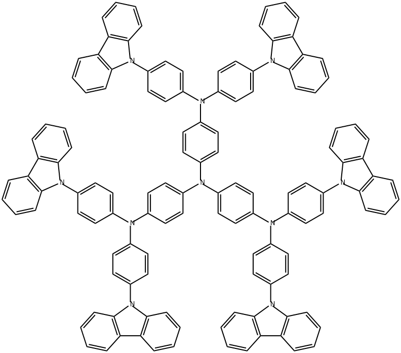 1,4-Benzenediamine, N1,N1-bis[4-[bis[4-(9H-carbazol-9-yl)phenyl]amino]phenyl]-N4,N4-bis[4-(9H-carbazol-9-yl)phenyl]- Structure