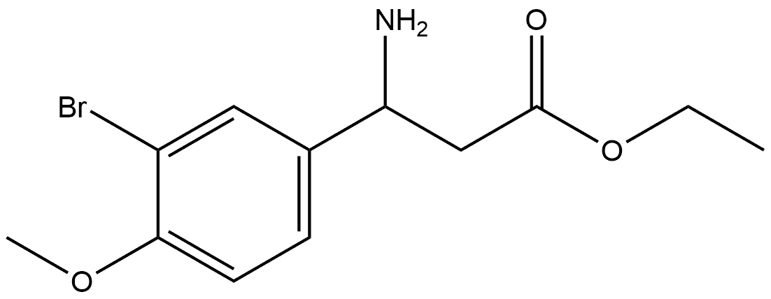 Benzenepropanoic acid, β-amino-3-bromo-4-methoxy-, ethyl ester Struktur