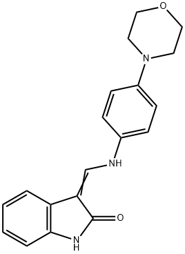 2H-Indol-2-one, 1,3-dihydro-3-[[[4-(4-morpholinyl)phenyl]amino]methylene]- Struktur