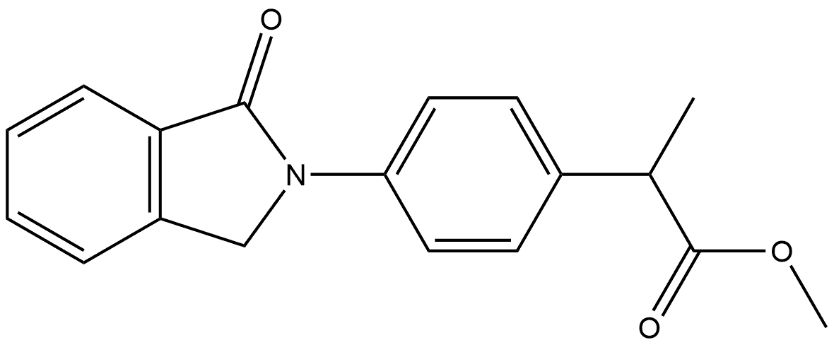 Benzeneacetic acid, 4-(1,3-dihydro-1-oxo-2H-isoindol-2-yl)-α-methyl-, methyl ester 化学構造式