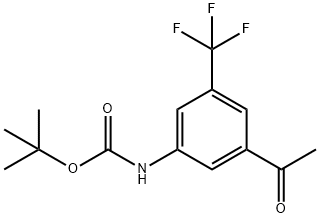 Carbamic acid, [3-acetyl-5-(trifluoromethyl)phenyl]-, 1,1-dimethylethyl ester (9CI) Struktur