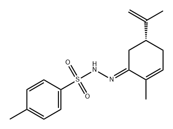 Benzenesulfonic acid, 4-methyl-, (2E)-[(5R)-2-methyl-5-(1-methylethenyl)-2-cyclohexen-1-ylidene]hydrazide (9CI) Structure