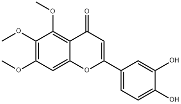 4H-1-Benzopyran-4-one, 2-(3,4-dihydroxyphenyl)-5,6,7-trimethoxy- Structure