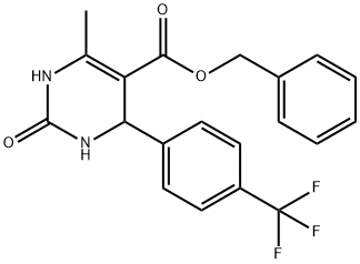 5-Pyrimidinecarboxylic acid, 1,2,3,4-tetrahydro-6-methyl-2-oxo-4-[4-(trifluoromethyl)phenyl]-, phenylmethyl ester Structure