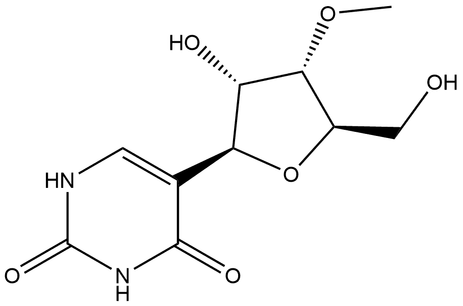 5-(3-O-Methyl-β-D-ribofuranosyl)-2,4(1H,3H)-pyrimidinedione Structure