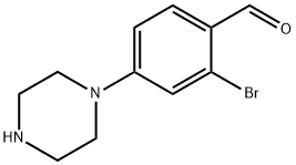 Benzaldehyde, 2-bromo-4-(1-piperazinyl)- Structure