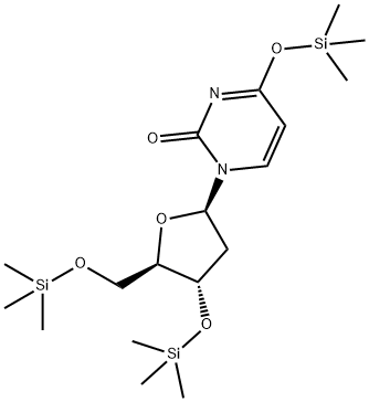 Uridine, 2'-deoxy-3',4,5'-tris-O-(trimethylsilyl)- (9CI) Structure