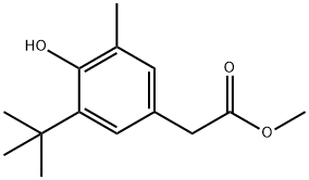 Benzeneacetic acid, 3-(1,1-dimethylethyl)-4-hydroxy-5-methyl-, methyl ester Structure