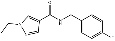 1-ethyl-N-[(4-fluorophenyl)methyl]-1H-pyrazole-4- carboxamide Structure
