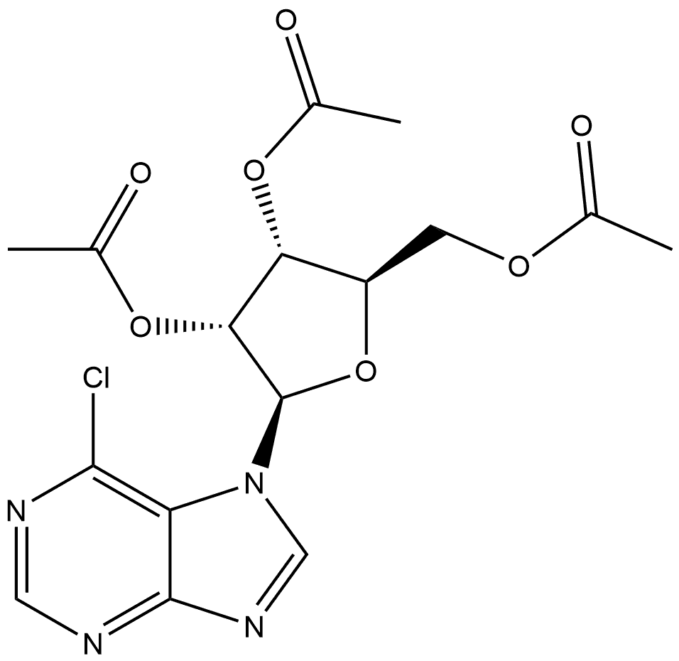 7H-Purine, 6-chloro-7-(2,3,5-tri-O-acetyl-β-D-ribofuranosyl)- 结构式