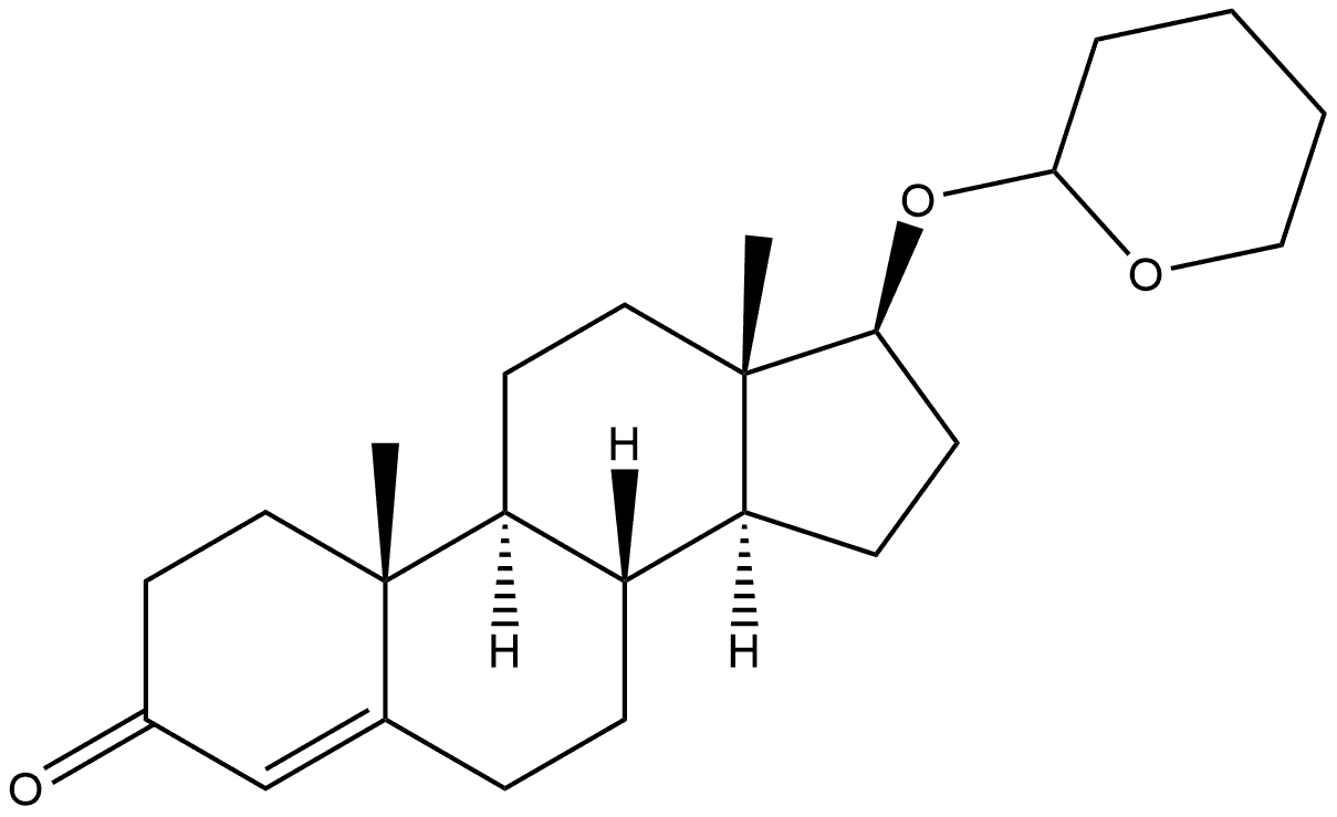Androst-4-en-3-one, 17-[(tetrahydro-2H-pyran-2-yl)oxy]-, (17β)- 化学構造式