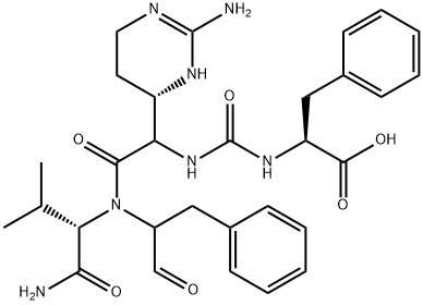 L-2-(2-amino-1,4,5,6-tetrahydro-4-pyridyl)-N-[[(1-carboxyphenethyl)amino]carbonyl]glycyl-N-(1-formylphenethyl)-L-valinamide, stereoisomer Structure