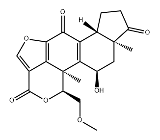 3H-Furo[4,3,2-de]indeno[4,5-h]-2-benzopyran-3,6,9-trione, 1,6b,7,8,9a,10,11,11b-octahydro-11-hydroxy-1-(methoxymethyl)-9a,11b-dimethyl-, (1S,6bR,9aS,11R,11bR)-,51819-63-7,结构式