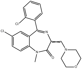 2H-1,4-Benzodiazepin-2-one, 7-chloro-5-(2-chlorophenyl)-1,3-dihydro-1-methyl-3-(4-morpholinylmethylene)- Structure