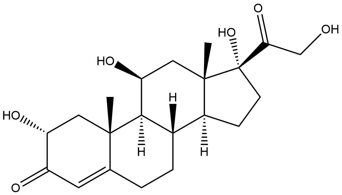Pregn-4-ene-3,20-dione, 2,11,17,21-tetrahydroxy-, (2α,11β)- (9CI) 化学構造式