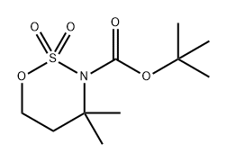 1,2,3-Oxathiazine-3(4H)-carboxylic acid, dihydro-4,4-dimethyl-, 1,1-dimethylethyl ester, 2,2-dioxide Structure