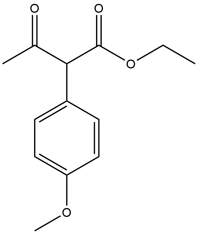 Benzeneacetic acid, α-acetyl-4-methoxy-, ethyl ester 化学構造式