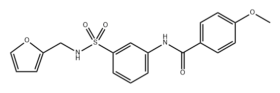 N-(3-(N-(呋喃-2-基甲基)氨磺酰基)苯基)-4-甲氧基苯甲酰胺, 522625-85-0, 结构式