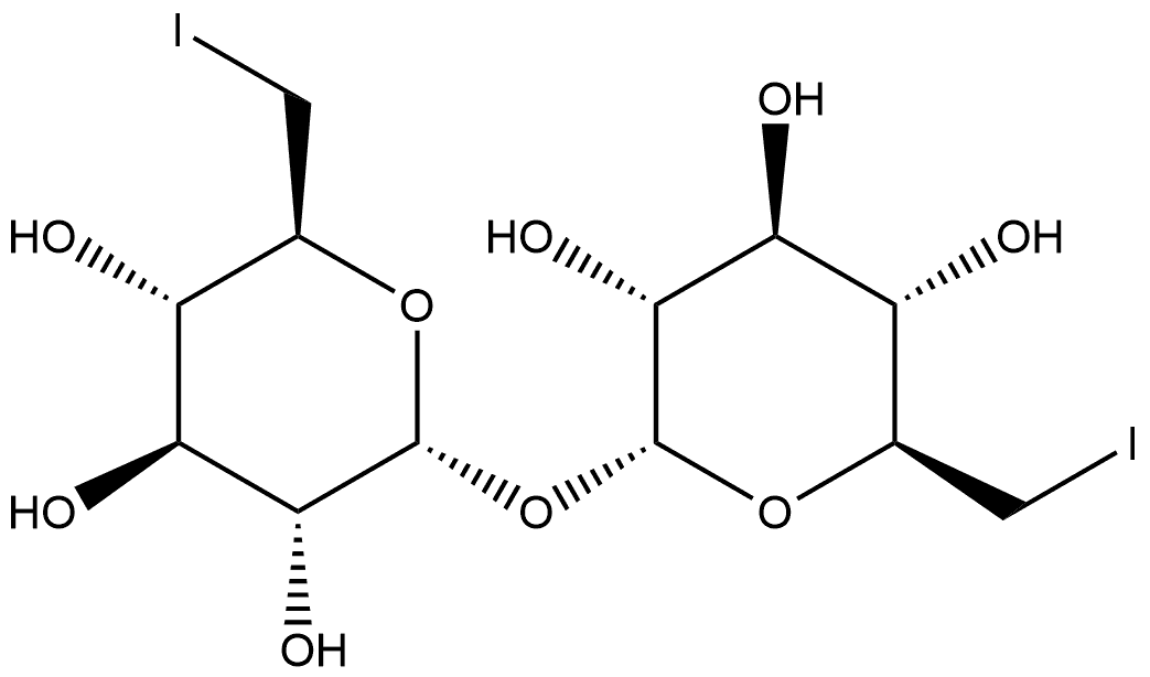 α-D-Glucopyranoside, 6-deoxy-6-iodo-α-D-glucopyranosyl 6-deoxy-6-iodo-, 52290-50-3, 结构式